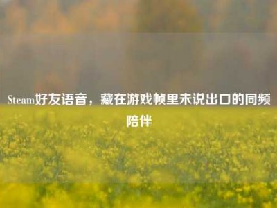 Steam好友语音，藏在游戏帧里未说出口的同频陪伴