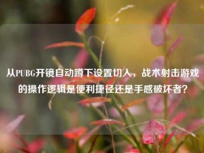 从PUBG开镜自动蹲下设置切入，战术射击游戏的操作逻辑是便利捷径还是手感破坏者？