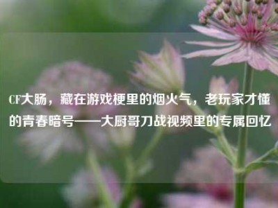 CF大肠，藏在游戏梗里的烟火气，老玩家才懂的青春暗号——大厨哥刀战视频里的专属回忆