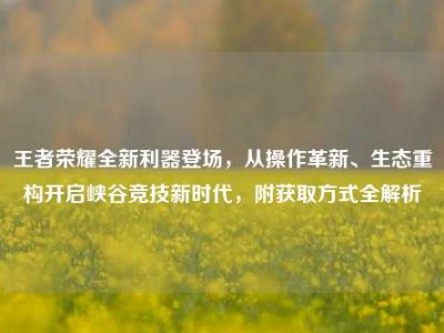 王者荣耀全新利器登场，从操作革新、生态重构开启峡谷竞技新时代，附获取方式全解析