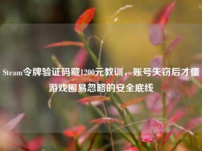 Steam令牌验证码藏1200元教训，账号失窃后才懂游戏圈易忽略的安全底线