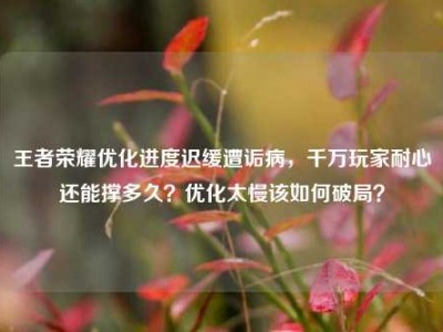 王者荣耀优化进度迟缓遭诟病，千万玩家耐心还能撑多久？优化太慢该如何破局？