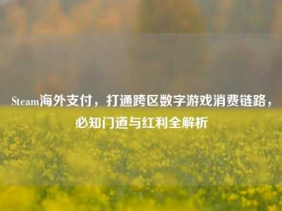 Steam海外支付，打通跨区数字游戏消费链路，必知门道与红利全解析