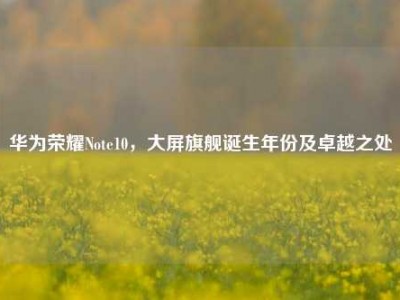 华为荣耀Note10，大屏旗舰诞生年份及卓越之处