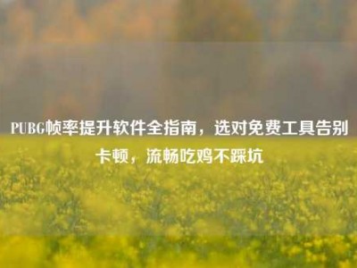 PUBG帧率提升软件全指南，选对免费工具告别卡顿，流畅吃鸡不踩坑