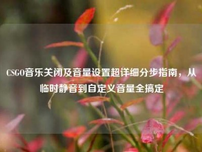 CSGO音乐关闭及音量设置超详细分步指南，从临时静音到自定义音量全搞定