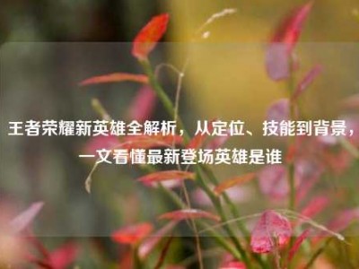 王者荣耀新英雄全解析，从定位、技能到背景，一文看懂最新登场英雄是谁