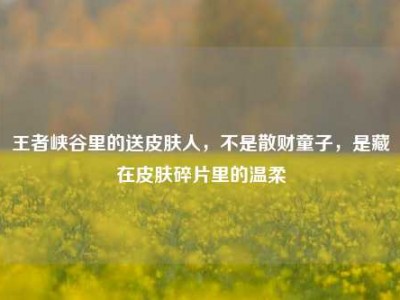 王者峡谷里的送皮肤人，不是散财童子，是藏在皮肤碎片里的温柔