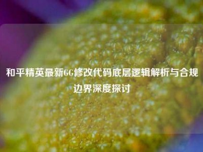 和平精英最新GG修改代码底层逻辑解析与合规边界深度探讨