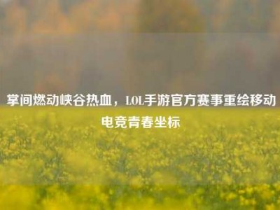 掌间燃动峡谷热血，LOL手游官方赛事重绘移动电竞青春坐标