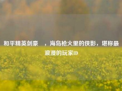 和平精英剑豪乀，海岛枪火里的侠影，堪称最浪漫的玩家ID