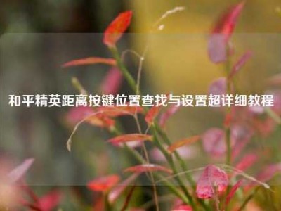 和平精英距离按键位置查找与设置超详细教程