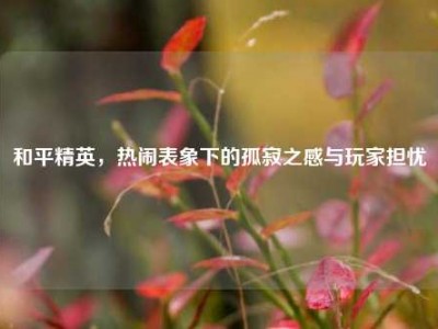 和平精英，热闹表象下的孤寂之感与玩家担忧