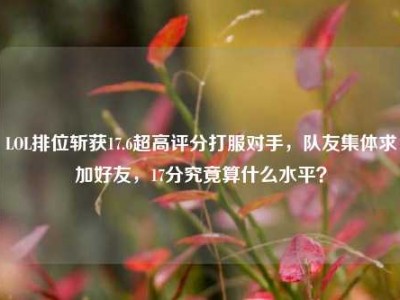LOL排位斩获17.6超高评分打服对手，队友集体求加好友，17分究竟算什么水平？