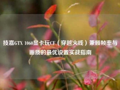 技嘉GTX 1060显卡玩CF（穿越火线）兼顾帧率与画质的最优设置实战指南