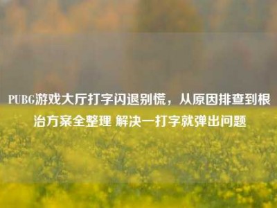 PUBG游戏大厅打字闪退别慌，从原因排查到根治方案全整理 解决一打字就弹出问题
