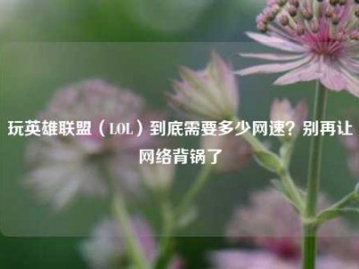 玩英雄联盟（LOL）到底需要多少网速？别再让网络背锅了