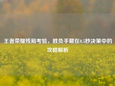 王者荣耀残局考验，胜负手藏在0.5秒决策中的攻略解析