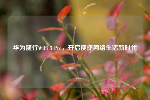 华为随行WiFi 3 Pro,开启便捷网络生活新时代