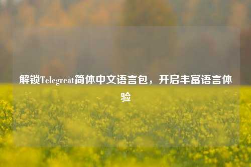 解锁Telegreat简体中文语言包,开启丰富语言体验