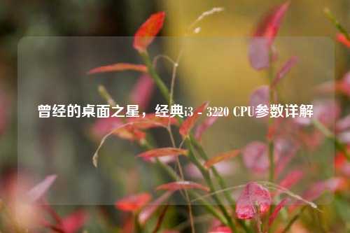 曾经的桌面之星,经典i3 - 3220 CPU参数详解