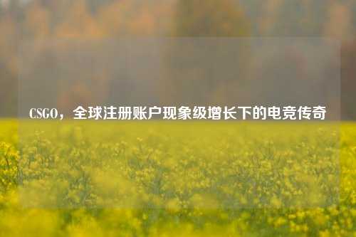CSGO,全球注册账户现象级增长下的电竞传奇