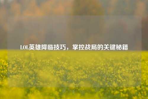 LOL英雄降临技巧,掌控战局的关键秘籍