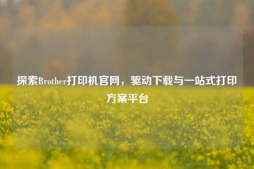 探索Brother打印机官网,驱动下载与一站式打印方案平台