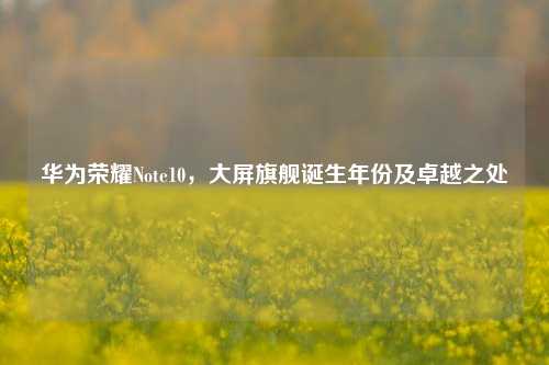 华为荣耀Note10，大屏旗舰诞生年份及卓越之处