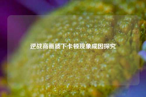 逆战高画质下卡顿现象成因探究