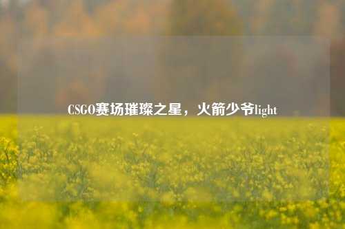 CSGO赛场璀璨之星,火箭少爷light