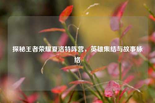 探秘王者荣耀夏洛特阵营,英雄集结与故事脉络
