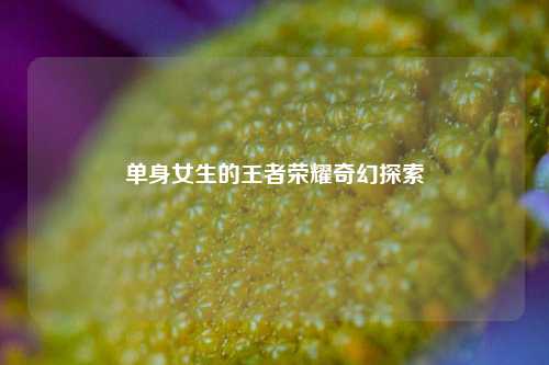 单身女生的王者荣耀奇幻探索
