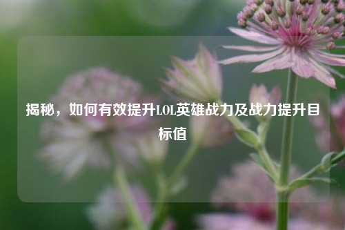 揭秘,如何有效提升LOL英雄战力及战力提升目标值