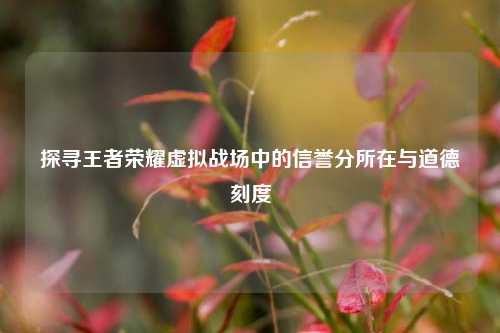 探寻王者荣耀虚拟战场中的信誉分所在与道德刻度