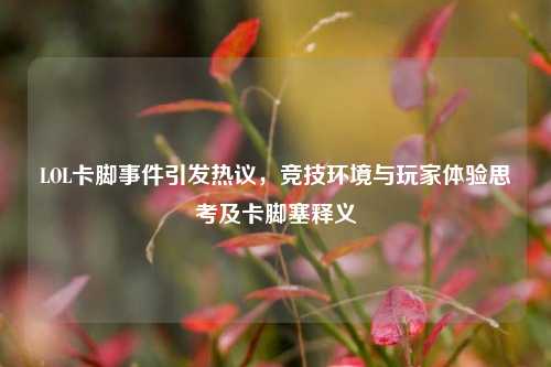 LOL卡脚事件引发热议，竞技环境与玩家体验思考及卡脚塞释义