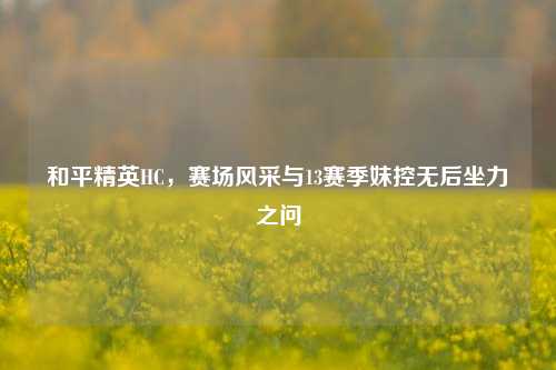 和平精英HC，赛场风采与13赛季妹控无后坐力之问