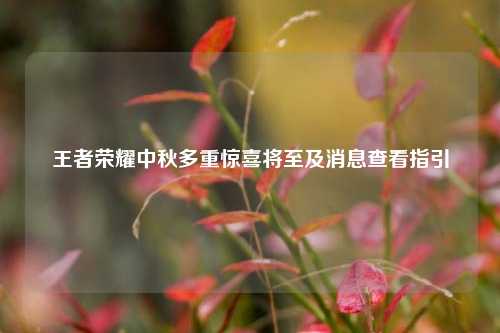 王者荣耀中秋多重惊喜将至及消息查看指引