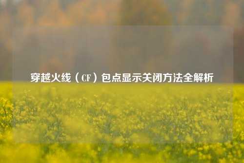 穿越火线（CF）包点显示关闭方法全解析