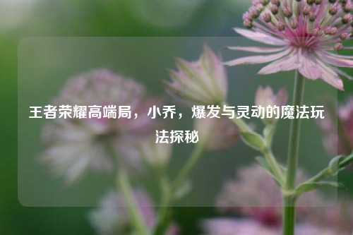 王者荣耀高端局,小乔,爆发与灵动的魔法玩法探秘
