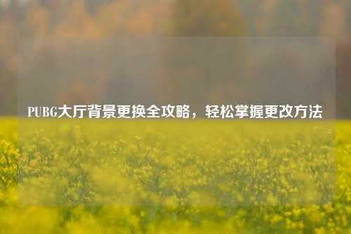 PUBG大厅背景更换全攻略，轻松掌握更改方法