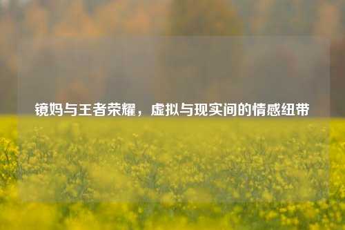 镜妈与王者荣耀,虚拟与现实间的情感纽带