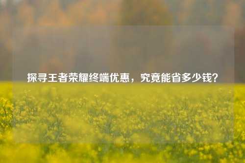 探寻王者荣耀终端优惠,究竟能省多少钱?