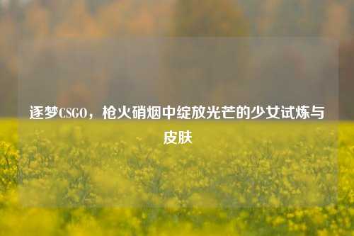 逐梦CSGO，枪火硝烟中绽放光芒的少女试炼与皮肤