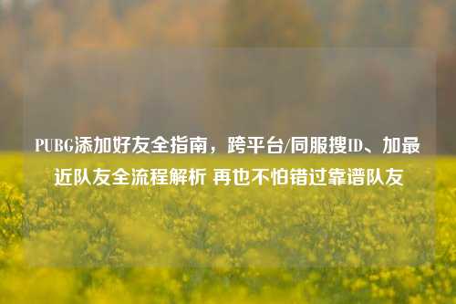 PUBG添加好友全指南,跨平台/同服搜ID、加最近队友全流程解析 再也不怕错过靠谱队友