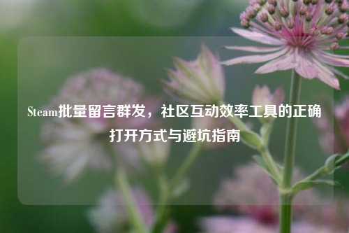 Steam批量留言群发,社区互动效率工具的正确打开方式与避坑指南