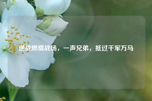 逆战燃情战场，一声兄弟，抵过千军万马