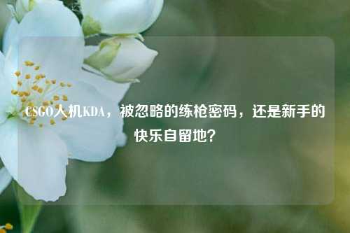 CSGO人机KDA,被忽略的练枪密码,还是新手的快乐自留地?