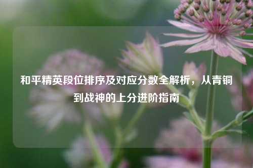 和平精英段位排序及对应分数全解析，从青铜到战神的上分进阶指南