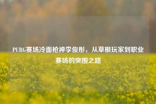 PUBG赛场冷面枪神李俊彤，从草根玩家到职业赛场的突围之路